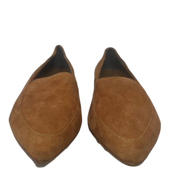 Everlane The Modern Point Flat Cognac Suede Leather Pointed Toe Loafers Size 11 - Picture 3 of 11